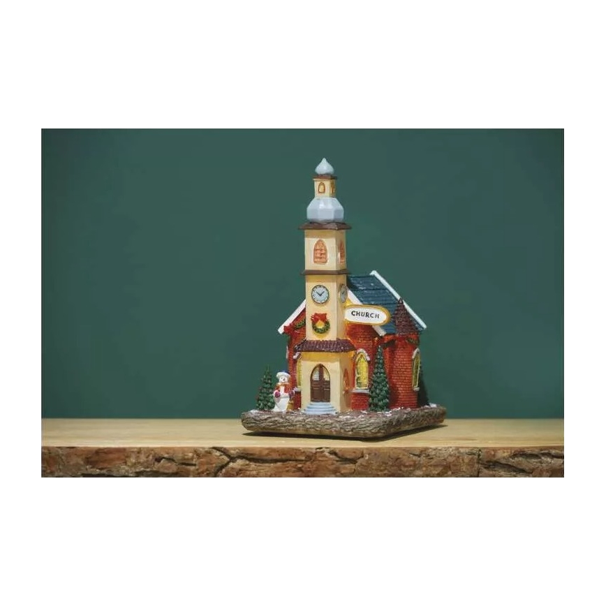 LED juldekoration LED/3xAA kyrka