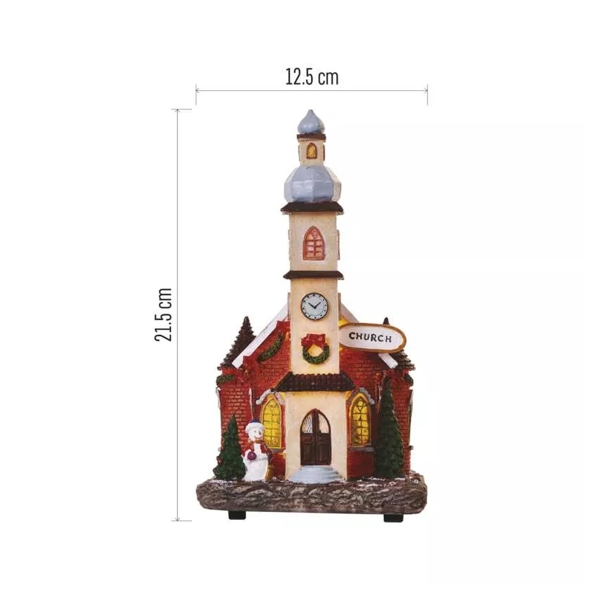 LED juldekoration LED/3xAA kyrka