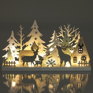 LED juldekoration LED/3xAAA/varm vit skog