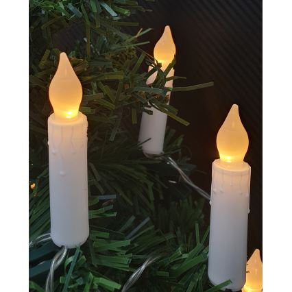 LED-juldekoration – ljusslinga med 10xLED, 2xAA, 1,65 m, varmvit, kronljus