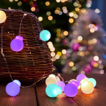 LED julkedja 40xLED/2xAA 4,3 m Flerfärgad