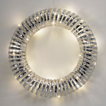 LED julkrans 30xLED/3xAA Ø 40 cm varmvit krans/silver