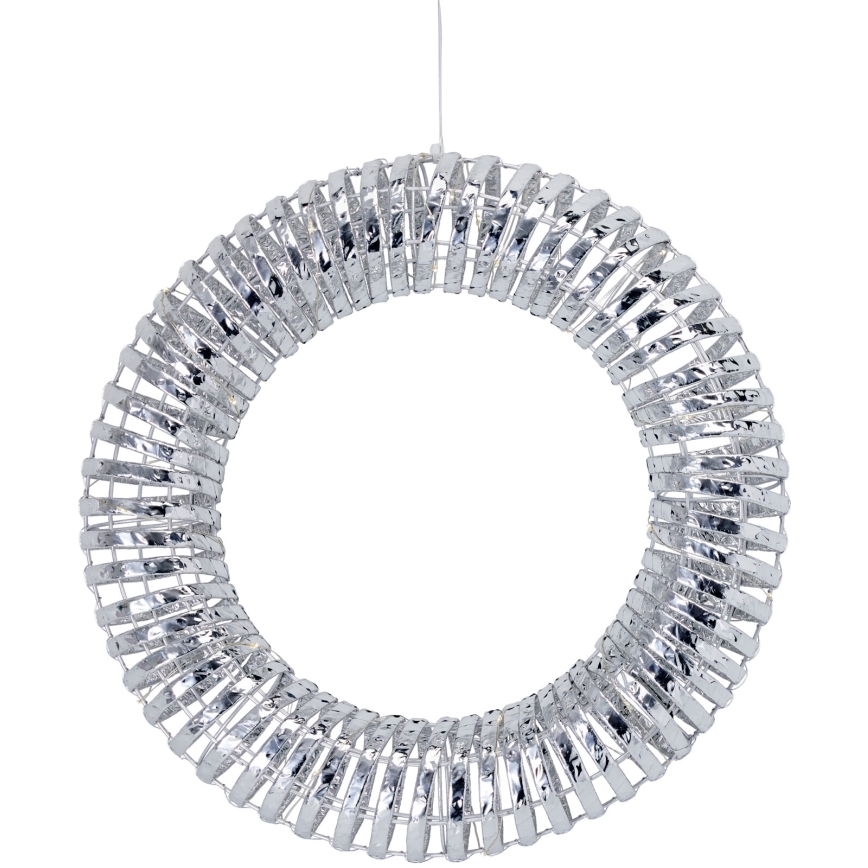 LED julkrans 30xLED/3xAA Ø 40 cm varmvit krans/silver