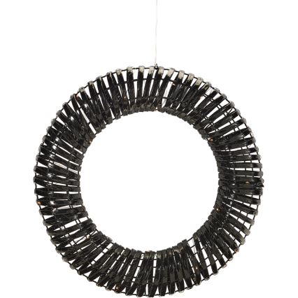 LED-julkrans 30xLED/3xAA Ø 40 cm varmvitt krans/svart