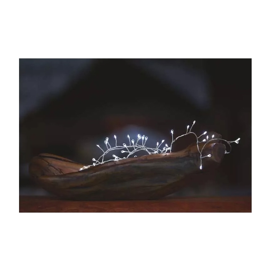 LED-julslinga 100xLED/3xAA 2,7 m kallvit