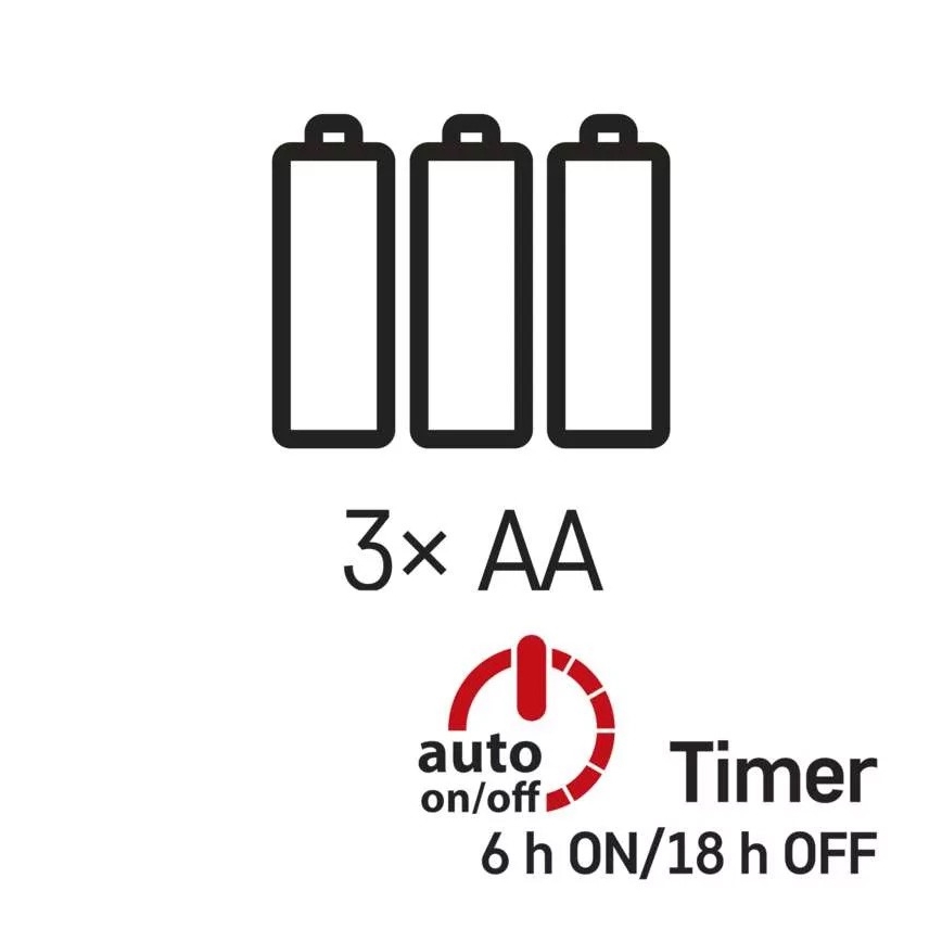 LED-julslinga 100xLED/3xAA 2,7 m kallvit