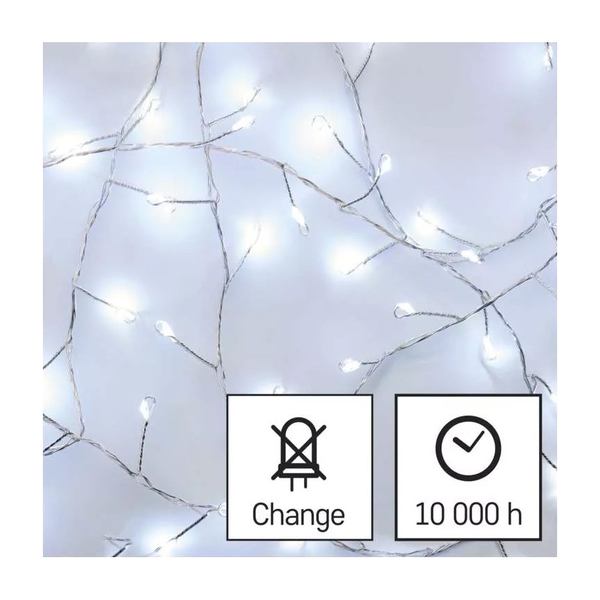 LED-julslinga 100xLED/3xAA 2,7 m kallvit