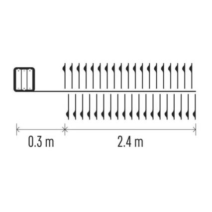 LED-julslinga 100xLED/3xAA 2,7 m kallvit