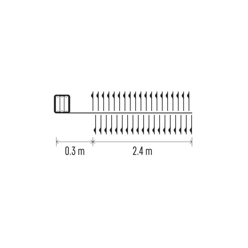 LED-julslinga 100xLED/3xAA 2,7 m kallvit