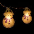 LED julslinga 10xLED/2xAA 1,35 m varmvit snögubbe