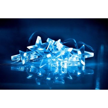 LED julslinga 10xLED/2xAA 2,5m blå