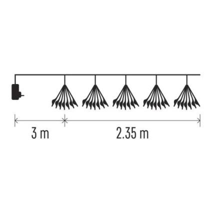 LED julslinga 150xLED/5,35m varmvit