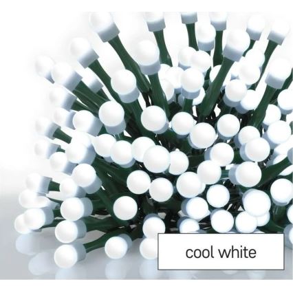 LED-julslinga 200 LED/8 funktioner 20 m IP44 kallvit