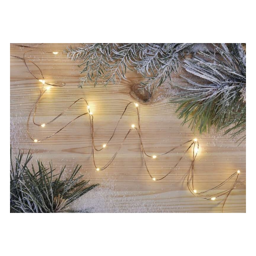 LED julslinga 20xLED/2,4m varmvit