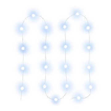 LED julslinga 20xLED/2xAA 2,3m kallvit