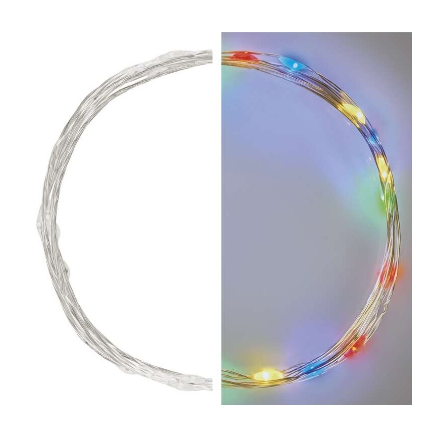 LED-julslinga 20xLED/2xAA 2,4 m flerfärgad