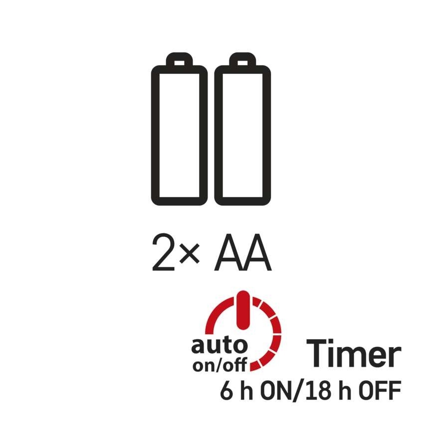LED-julslinga 20xLED/2xAA 2,4 m flerfärgad