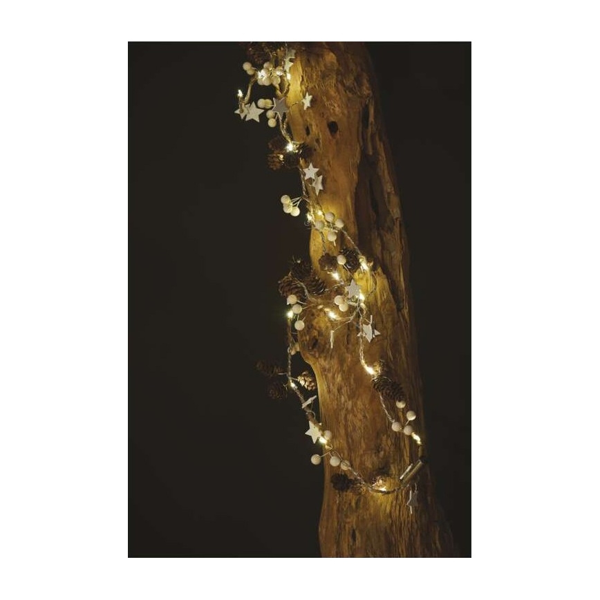 LED julslinga 20xLED/2xAA 2m