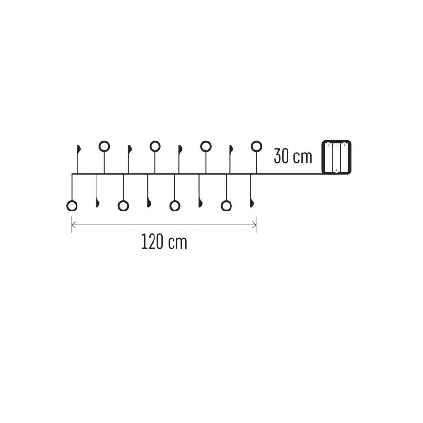 LED-julslinga 40xLED/3xAA 1,5 m varmvit