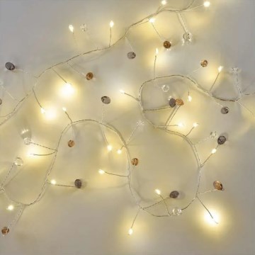 LED-julslinga 40xLED/3xAA 1,5 m varmvit