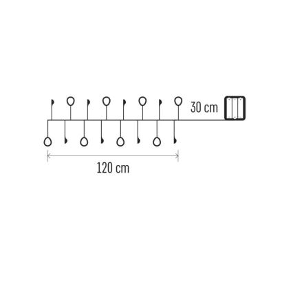 LED-julslinga 40xLED/3xAA 1,5 m varmvit