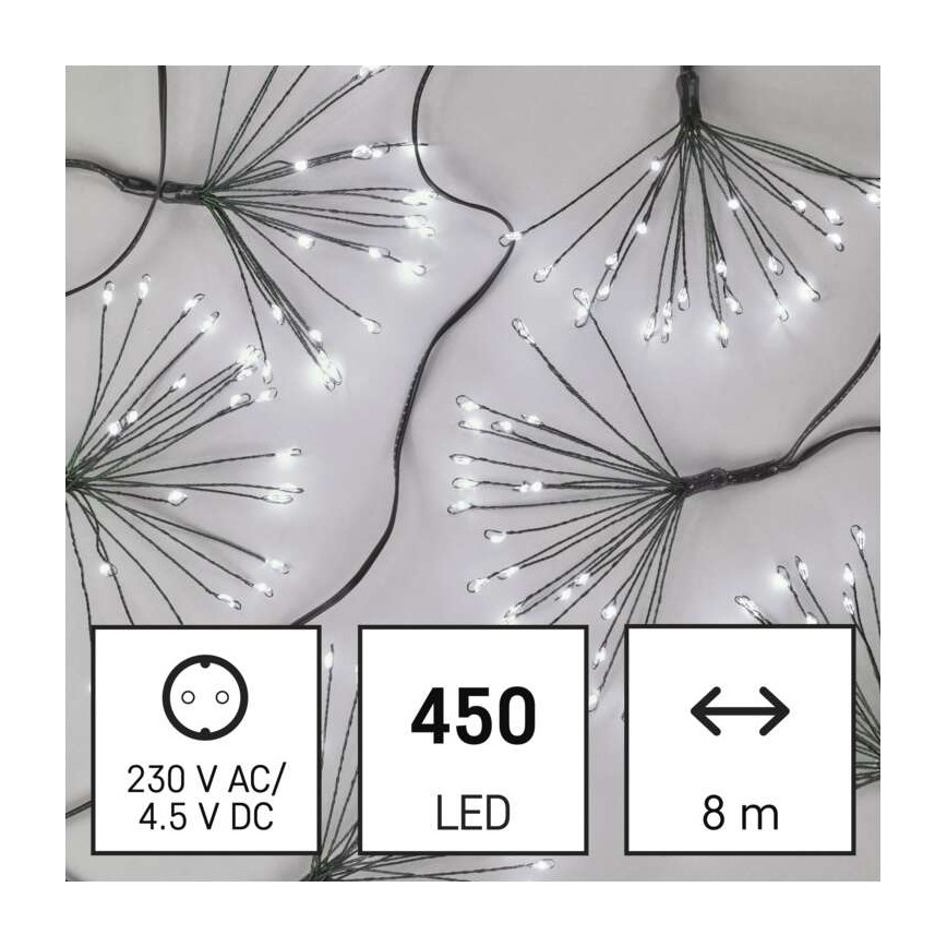 LED julslinga 450xLED 8+3 m kallvit