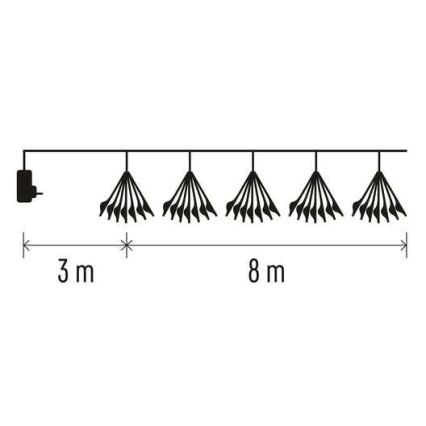 LED julslinga 450xLED 8+3 m kallvit