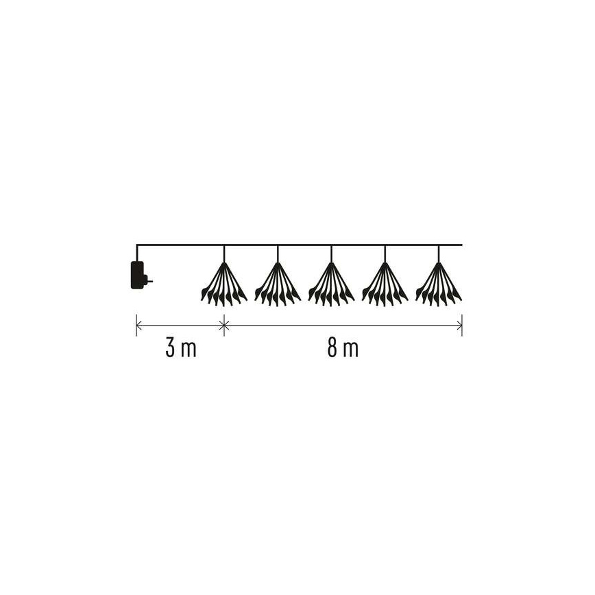 LED julslinga 450xLED 8+3 m kallvit