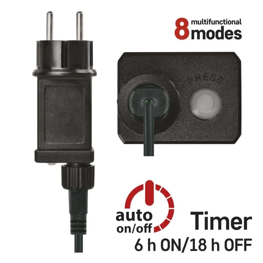 LED-julslinga 480 LED/8 funktioner 53 m IP44 varmvit