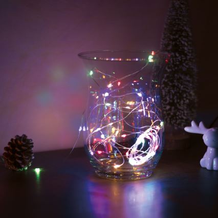 LED-julslinga 50xLED/3xAA 5m flerfärgad
