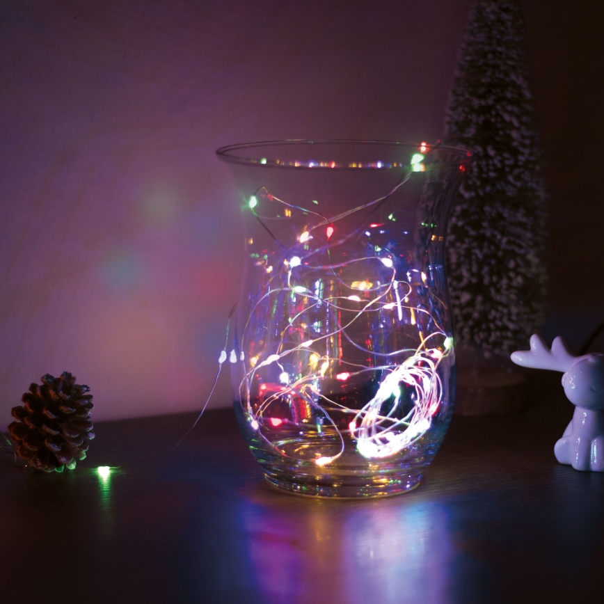LED-julslinga 50xLED/3xAA 5m flerfärgad
