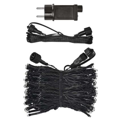LED-julslinga för utomhusbruk, 100 LED/15 m, IP44, kallvit
