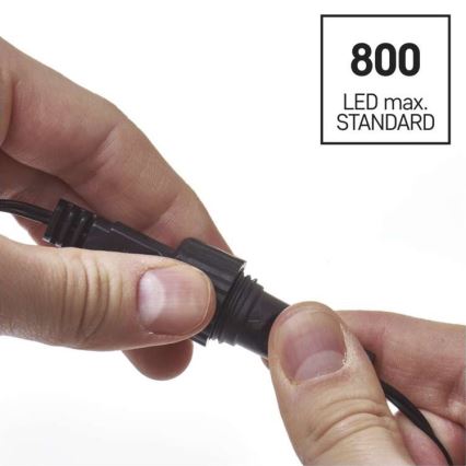 LED-julslinga för utomhusbruk, 100 LED/15 m, IP44, kallvit