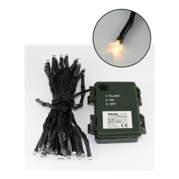 LED-julslinga för utomhusbruk 100xLED/2 lägen/3xAA 10,8m IP44 varmvit