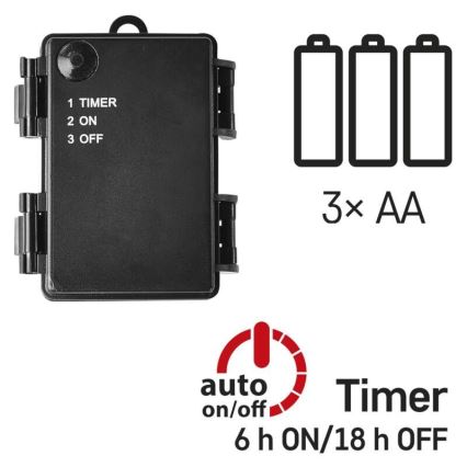 LED-julslinga för utomhusbruk 120×LED/3×AA 8,9 m IP44 varmvit