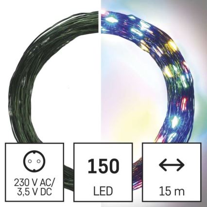 LED julslinga för utomhusbruk 150xLED/20m IP44 flerfärgad