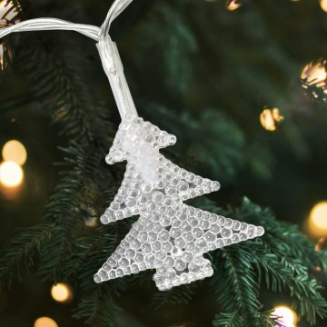 LED-julslinga för utomhusbruk 20xLED/2xAA 2,2 m IP44 flerfärgade granar