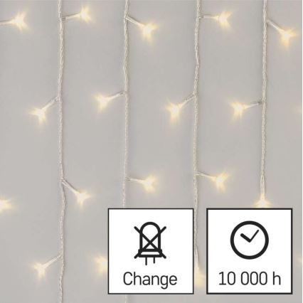 LED julslinga för utomhusbruk 300 LED/8 lägen 10 m IP44 varmvit + fjärrkontroll