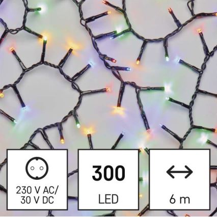 LED-julslinga för utomhusbruk 300xLED/11m IP44 flerfärgad