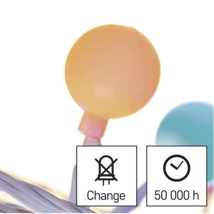 LED julslinga för utomhusbruk 40xLED/9m IP44 flerfärgad
