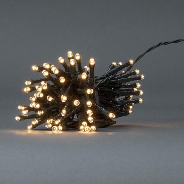 LED julslinga för utomhusbruk 48×LED/7 funktioner/3×AA 4,1 m IP44 varmvit