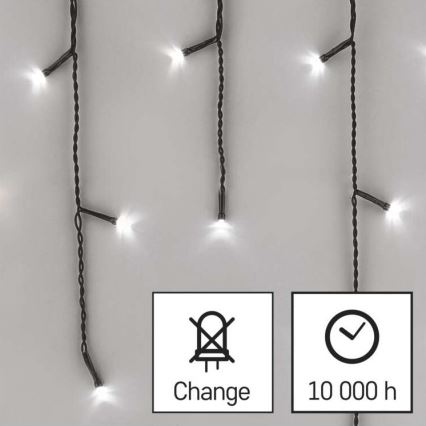 LED-julslinga för utomhusbruk 600 LED/8 lägen 15 m IP44 kallvit