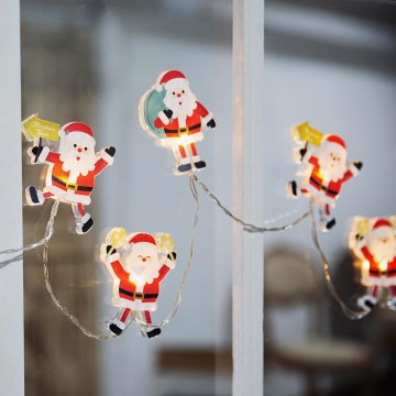LED julslinga med sugproppar 6xLED/2xAA 1,2m varmvit santa