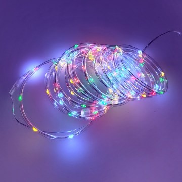 LED julslinga utomhus 100xLED/3xAA 5,45 m IP44 flerfärgad