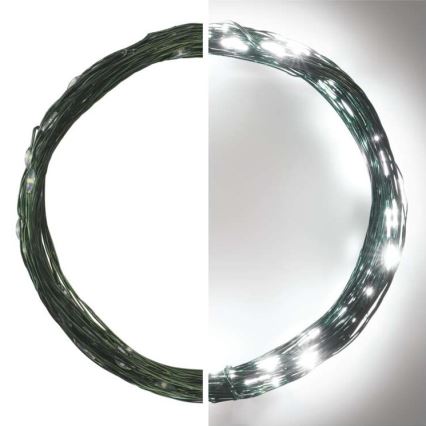 LED julslinga utomhus 75xLED/12,5m IP44 kallvit