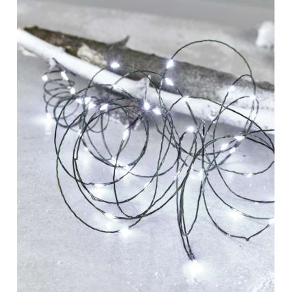 LED julslinga utomhus 75xLED/12,5m IP44 kallvit