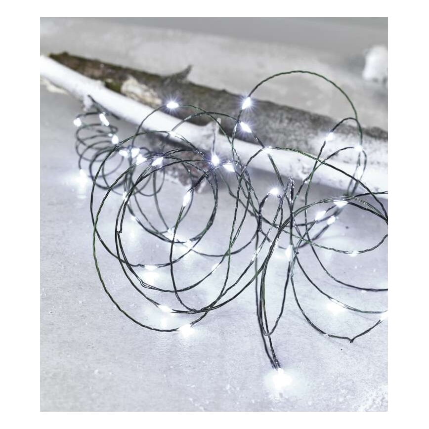 LED julslinga utomhus 75xLED/12,5m IP44 kallvit