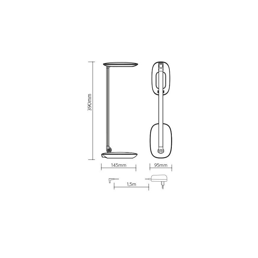 LED ljusreglerad bordslampa s USB MOANA LED/6W/230V rosa