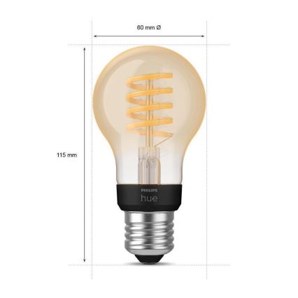 LED ljusreglerad glödlampa  Philips Hue WHITE AMBIANCE A60 E27/7W/230V 2200-4500K