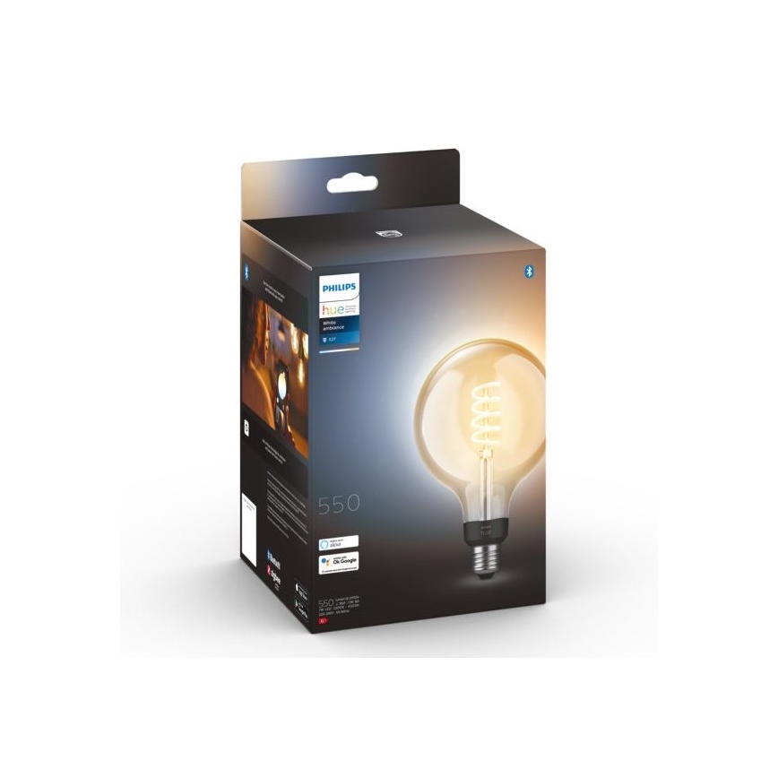 LED ljusreglerad glödlampa  Philips Hue WHITE AMBIANCE G125 E27/7W/230V 2200-4500K